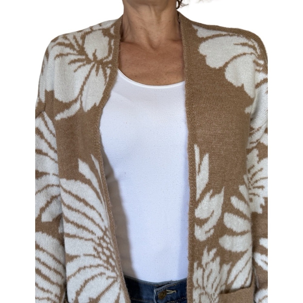By Anthropologie Floral Cardigan Sweater Small Open Cottagecore Boho Chic Rustic - Picture 11 of 16